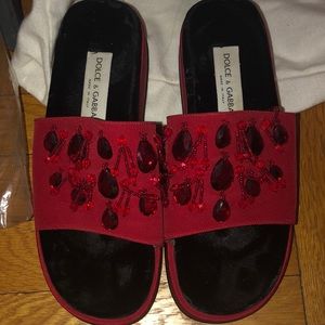 Dolce & Gabbana Embellished Slides